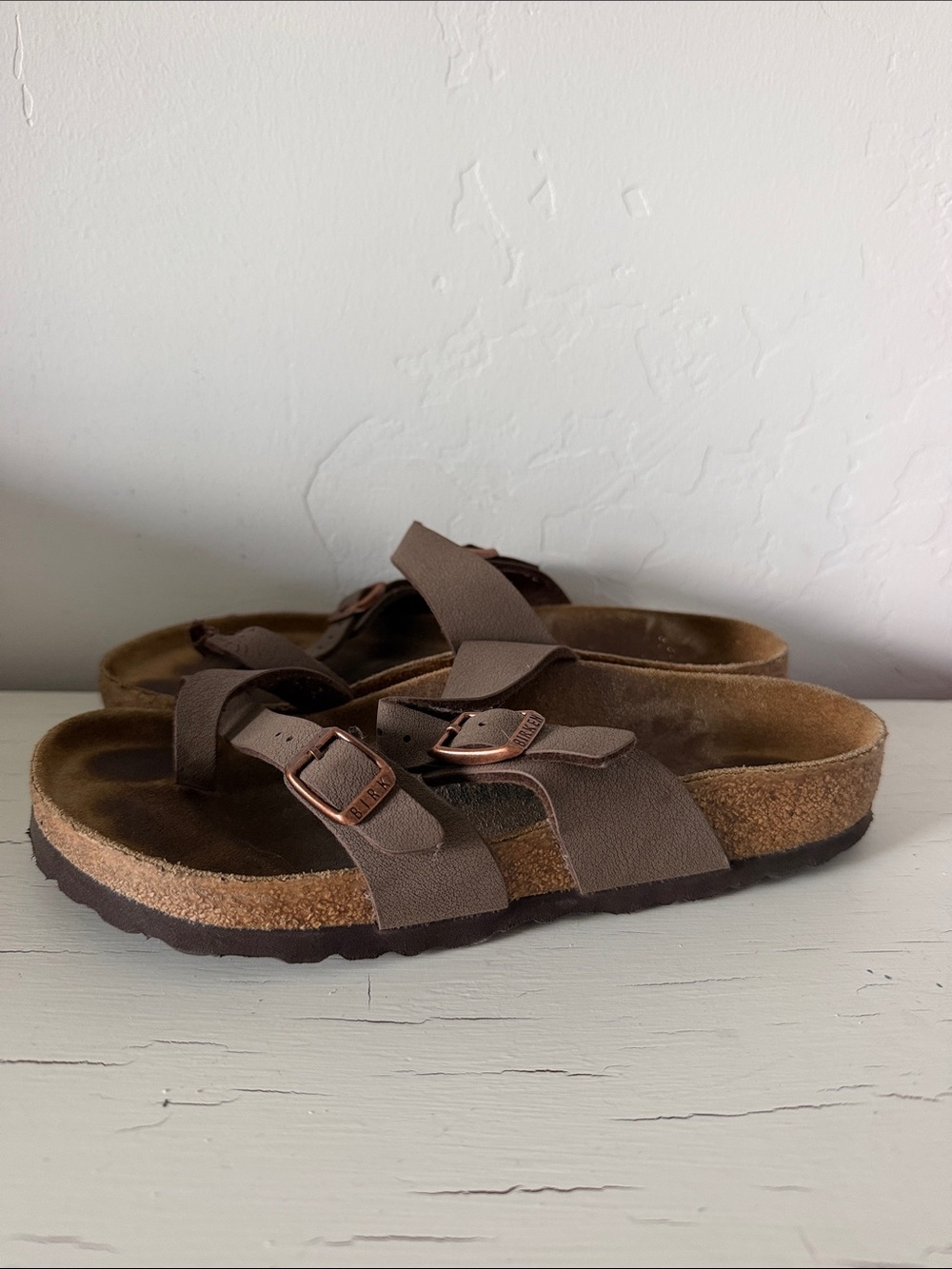 Birkenstock Mayari Sandals Women 5-5.5 EU 36 Brown Birko Flor Strappy